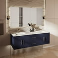 thumbnail image 2 of Geneva 60 in. W x 22 in. D Navy Blue Double Bath Vanity and Cultured Marble Top, 2 of 11