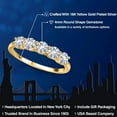 thumbnail image 2 of Gem Stone King 1.25 Ct Round Hearts and Arrows White Created Sapphire 18K Yellow Gold Plated Silver Ring, 2 of 6