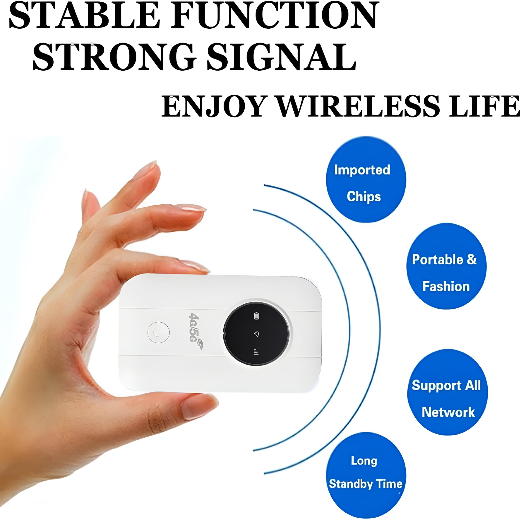 GJX Portable Satellite Internet WiFi Router High Speed Smart Router (1pc)