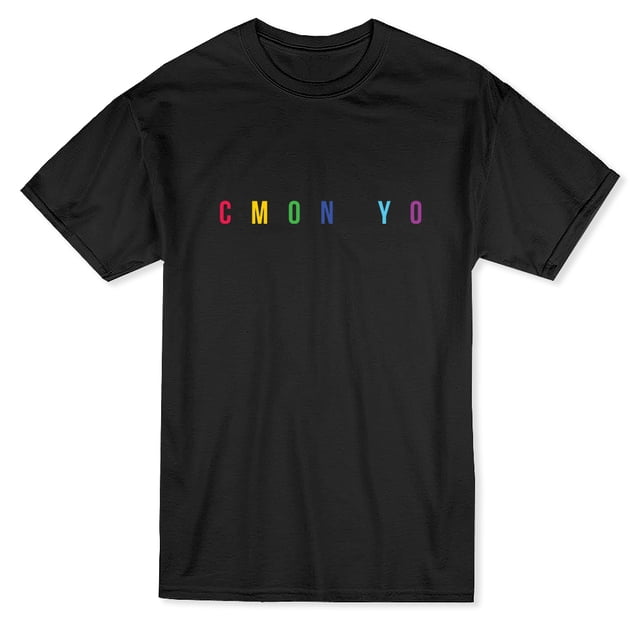 Cmon Yo Colorful Graphic Quote Men's Black T-shirt