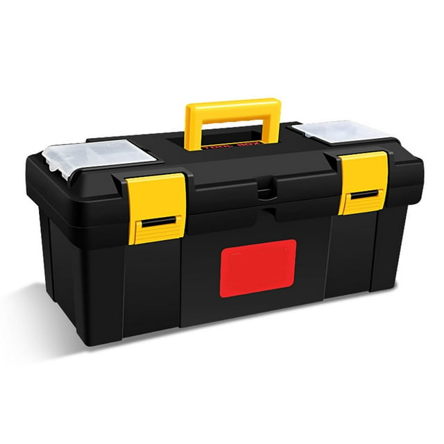 Mistaha Large Capacity Heavy-Duty Tool Organizer Box with Integrated Lid Organizers - Black Warrior 20-Inch Metal Toolbox