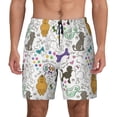thumbnail image 3 of Uemuo Colorful Poodle Dog Pattern Mens Swim Trunks Quick Dry Board Shorts with Mesh Lining, Stretch Beach Shorts Quick Dry No-Chafing Board Shorts-Large, 3 of 9