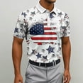 thumbnail image 2 of Men Polo Shirt Independence Day 250th Anniversary American Flag Print Short Sleeve Patriotic Summer Lightweight Blouse, 2 of 4