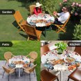 thumbnail image 4 of Pumpkins Fall Round Tablecloth for 55-60 Inch Tables,Fitted Table Cover with Elastic Edge,Thanksgiving Eucalyptus Leaves Farmhouse Waterproof Outdoor Table Cloth Protector for Patio Garden Dinner, 4 of 9