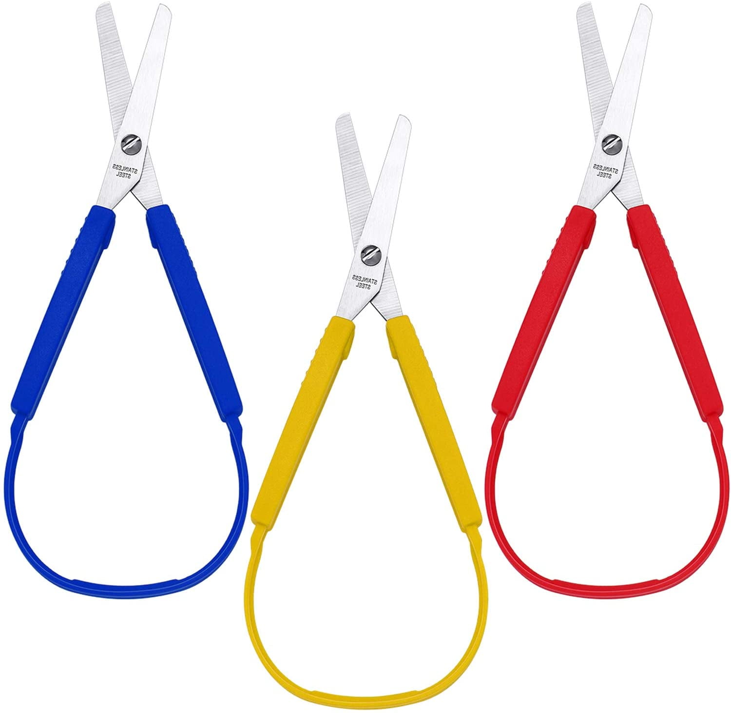 Loop Scissors For Kids Easy Grip Easy Opening Adapted Scissors For Special  Needs Safety Round Tip Open 1pc