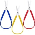 thumbnail image 1 of Loop Scissors Colorful Grip Scissors Loop Handle Self-Opening Scissors Adaptive Cutting Scissors for Children and Adults Special Needs, 8 Inches (3 Packs), 1 of 7
