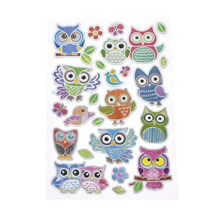 Mania Sticker - Owl Mania Foil Laser Embossed Stickers, 24-Piece