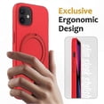 thumbnail image 2 of Silicone Phone Case with Magnetic Ring Holder for 11, MagSafe Compatible (Red), 2 of 5