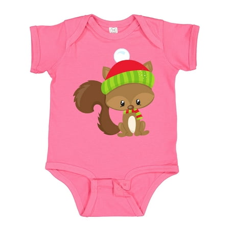 

Inktastic Winter Squirrel Cute Squirrel Squirrel with Hat Gift Baby Boy or Baby Girl Bodysuit
