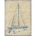 thumbnail image 2 of Harper, Ethan 15x18 Gold Ornate Wood Framed with Double Matting Museum Art Print Titled - Yacht Blueprint IV, 2 of 4