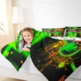 thumbnail image 4 of Manfei 3D Gamepad Queen Comforter Set,Gaming Gamer Bedding Sets,Gradient Green Orange Bedding Comforter Set For Boys Kids,Ultra Soft Home Decor Reversible,3-Piece, 4 of 8