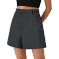 thumbnail image 3 of PRETTYGARDEN Shorts for Women Dressy Summer Elastic High Waisted Wide Leg Business Casual Work Shorts with Pockets, 3 of 7