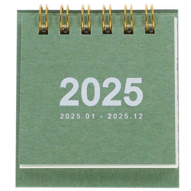 Miangastore Spiral Binding Mini Calendar Green Paper 1Pack 2.95X2.55X1.38In