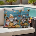 thumbnail image 4 of Fall Gnomes Outdoor Waterproof Pillow Covers, Blue Wood Grain Pumpkin Maple Leaf Sunflower Decorative Square Throw Pillowcase Sofa Cushion Sham for Patio/Couch/Chair, 20"x20" 2 Pack, 4 of 8