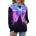 thumbnail image 4 of Dreamy Purple Butterfly Pattern (81)-1 3d Sweatshirts Hoodie Fashion Casual Personality Men's Women Street Hoodie Pullovers Long Sleeve Comfortable Top, 4 of 6