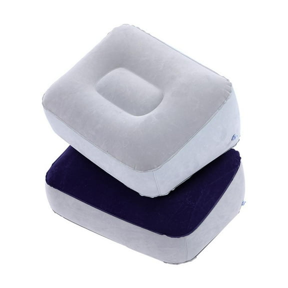 Inflatable Foot Rest Pillow for Travel, Portable Blow Up Foot Cushion for Airplane Car Office Desk, Leg Rest Ottoman with Air Valve