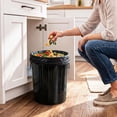 thumbnail image 3 of Plexon 5 Gallon Small Metal Trash Can with Lid Outdoor Galvanized Steel Bucket with Lid 5 Gal Storage Can for Dog Food Bird Seed Storage Container Rodent Pet Proof, Black, 3 of 9
