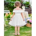 thumbnail image 4 of Oudiya Toddler Girl Tulle Dress Off Shoulder Sequin Summer Dresses Flutter Formal Birthday Party Princess Dress for Kids 1-6Y, 4 of 8