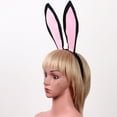 thumbnail image 3 of Doomiva Women's Bunny Cosplay Set Rabbit Ears Headband Bow Tie Collar Cuffs Rabbit Tail Cosplay Party Halloween Easter Clothing Props Black&Pink One Size, 3 of 6