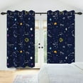 thumbnail image 2 of Constellation Curtains For Kids Bedroom Cartoon Art Black Galaxy White Constellation Colorful Stars Symbol Pattern Window Drapes, Blackout Grommet Curtains 42"W x 96"L (Pack of 2), 2 of 6