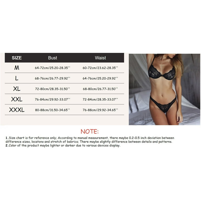 Sehao Best Bras for Women Women's Sexy Bra and Panty Sets Two Piece Sheer  Lace Lingerie Set Lace Push Up Bras for Women Intimates
