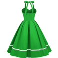 thumbnail image 3 of Gibobby Vestido casual de punto para mujer Falda de vestir de los años 50 con cintura grande de recepción de patchwork vintage(Verde,XXL), 3 of 5