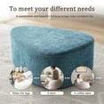 thumbnail image 4 of UIXE Rounded Triangle Ottoman Pebble Footstool Upholstered Coffee Side Tables for Living Room, Blue, 4 of 7