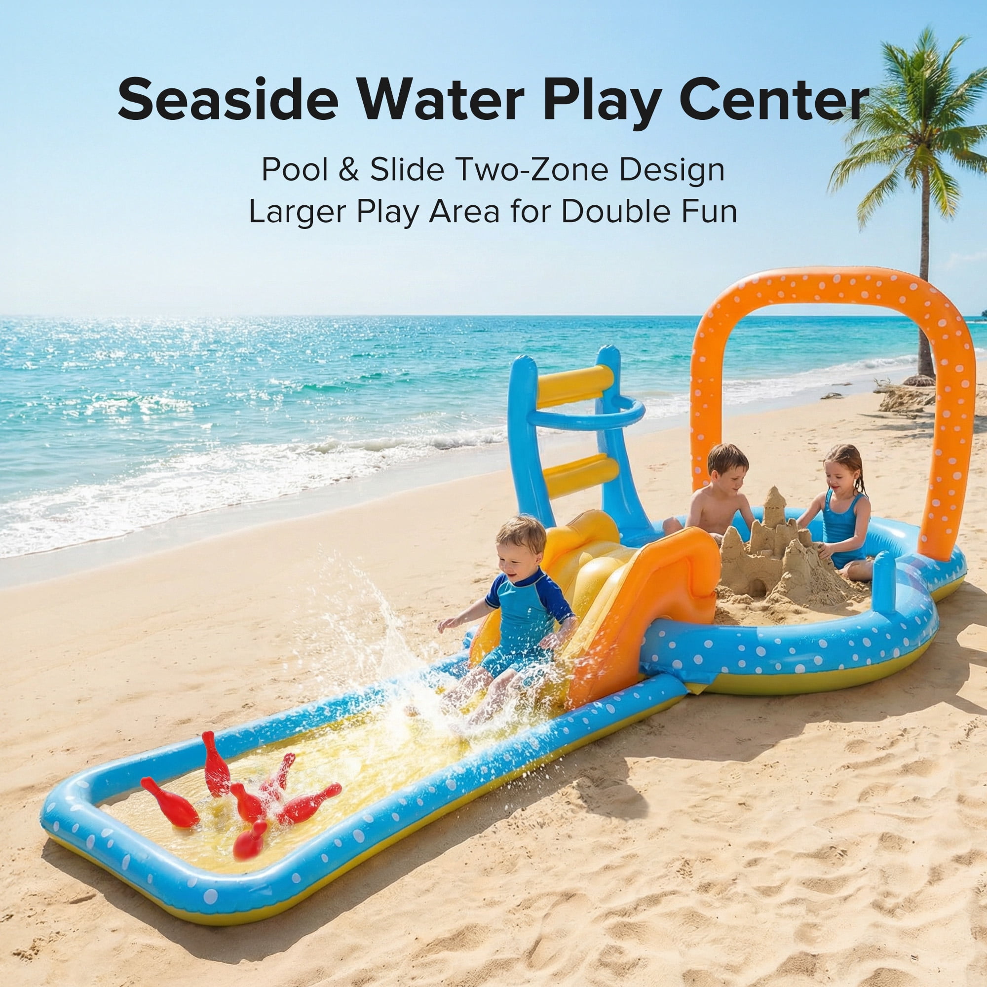 Inflatable Pool, Rectangular Swimming Pool for Toddlers, Kids, Family, Above Ground, Backyard, Outdoor