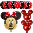 thumbnail image 4 of Juego de globos con números para tarta de primer cumpleaños de niños con temática de Mickey Mouse de Disney, suministros de decoración para fiesta de cumpleaños de Minnie y Mickey, 4 of 4