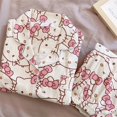 thumbnail image 1 of Sanrio-Pijama de Hello Kitty para mujer, ropa de dormir de manga larga, pantalones largos, cárdigan, traje de dibujos animados para el hogar, conjunto de 2 piezas, primavera y otoño, 1 of 3
