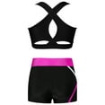 thumbnail image 2 of LiiYii Kids Girls Crop Tank Tops and Shorts Set Two Pieces Dance Sports Set Gymnastics Yoga Workout Black&Rose 8, 2 of 5