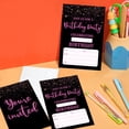 thumbnail image 2 of Black Birthday Party Invitation Cards, Pink Glitter Birthday Invites For Women, 20 Pcs 4x6 Inch Birthday Party Supplies Decorations Party Favors Birthday Party Invitations with Envelopes -10, 2 of 5
