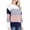 Pink, variant on AOOCHASLIY 2023 Womens Sweater Women's Fashion Sleeves Round Neck Color Matching Loose Tops Blouse Knitted Sweater