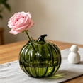 thumbnail image 4 of Hovilon Glass Pumpkin Vase for Flowers, Decorative Hydroponic Pumpkin Flower Vase in Clear Green Orange, Thick Glass Centerpiece for Fall Thanksgiving Halloween, Compact Tabletop Home Decor Gift, 4 of 6