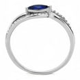 thumbnail image 2 of High polished (no plating) Stainless Steel Ring with AAA Grade CZ in London Blue for Women Style DA122, 2 of 4