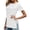 White, variant on Daznico Women's Side Slit Crew Neck Tee, Short Sleeve Casual Basic Top for Spring & Summer Everyday Wear,XXL