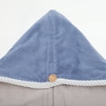 thumbnail image 4 of Unique Bargains 1 Pc Water-absorbent Double Layer Hair Towel for Bathroom Blue Gray Coral Fleece, 4 of 5