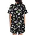 thumbnail image 4 of Womens Pajama Sets With Pocket, flower Tower ballet Lounge Sets Short Sleeve Sleepwear PJ Sets for Women, 4 of 6