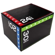 BalanceFrom Foam Plyometric Jump Box with 20”, 24”, and 30” Heights, 60 lbs, Multicolored