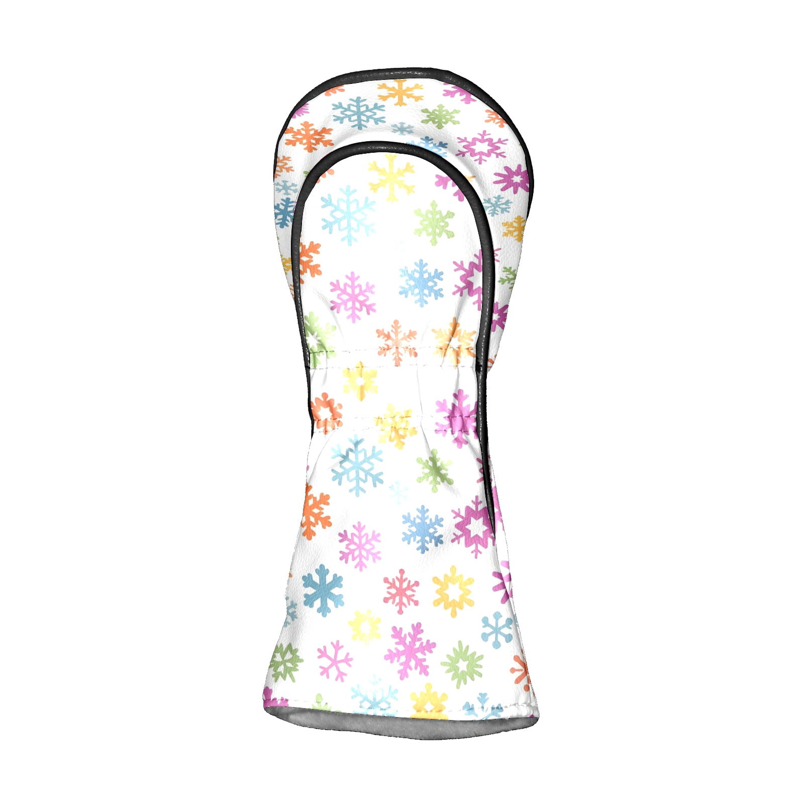 Golf Club Covers, Colorful Snowflake Premium PU Leather Driver Hybrid Putter Head Covers with Velvet Lining, Waterproof Golf Gifts for Men Women