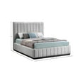 thumbnail image 3 of Meridian Furniture Lucia Grey Linen Textured Fabric King Bed, 3 of 12