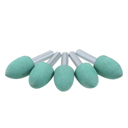 

16mm Rubber Mounted Points Tapered with 1/4-inch Shank Polishing Buffing Wheels for Rotary Tools Green 5pcs