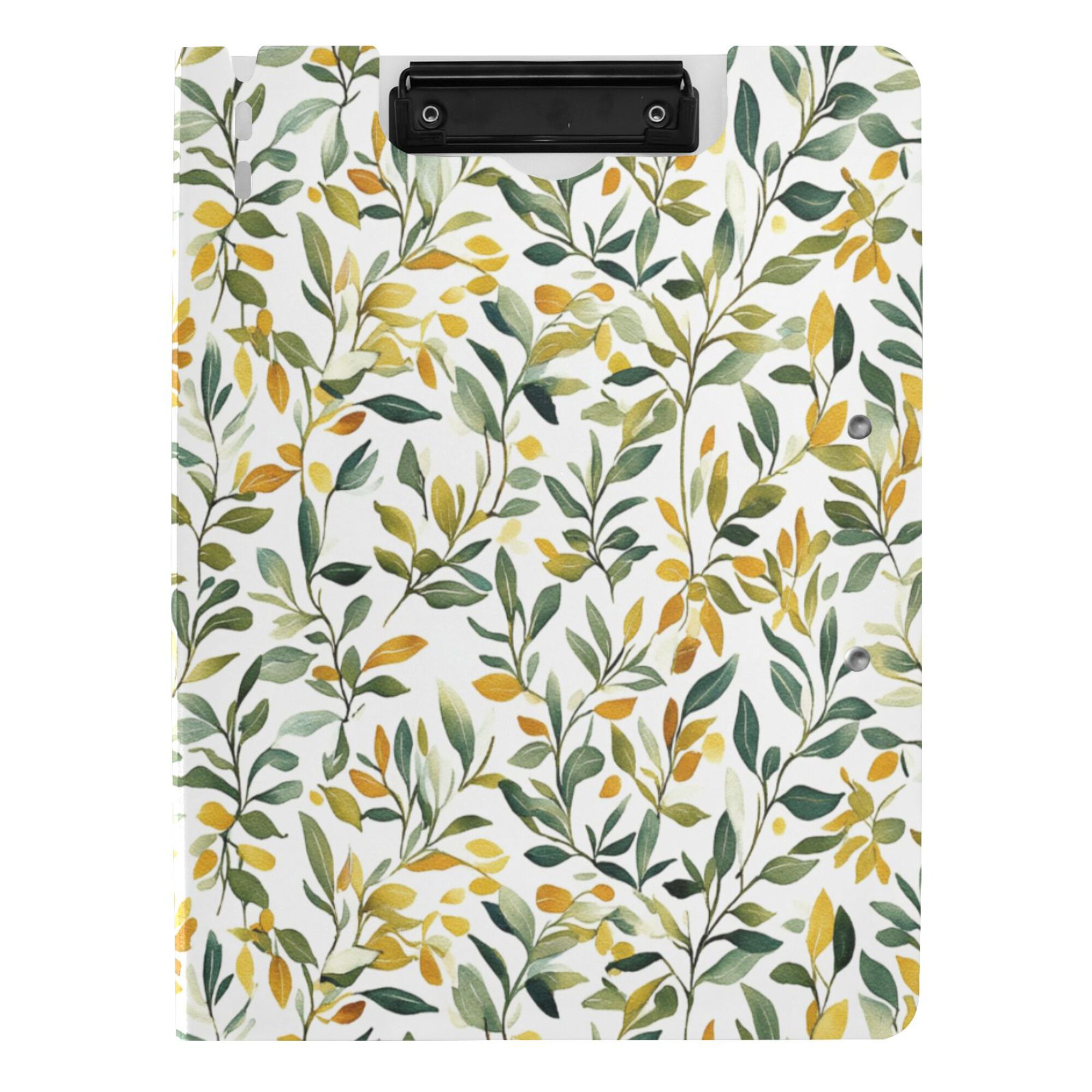 FORMRS A4 Clipboard Folder with Pen Holder Horizontal Foldable School Office Binder, Autumn Greenery