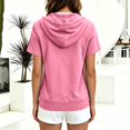 thumbnail image 7 of Short Sleeve Hoodies for Women Summer Fall Lightweight Zip Up Sweatshirt with Pockets Casual Jacket Outerwear, 7 of 7
