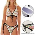 thumbnail image 3 of Dreamtimes Exotic Flowers Bikinis Swimsuit Set for Women Swimwear Triangle Bathing Suit Tie String Thong, XX-Large, 3 of 7