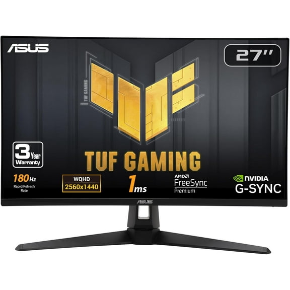 ASUS TUF VG27AQ3AZ – 27", QHD, 180Hz, Fast IPS, ELMB Sync, 1ms, FreeSync Premium, G-Sync