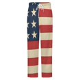 thumbnail image 5 of American Flag Star And Stripe Pattern Winter Female Pants Flannel High Waist Women Pants Lady Warm Straight Leg Plush Trousers, 5 of 7