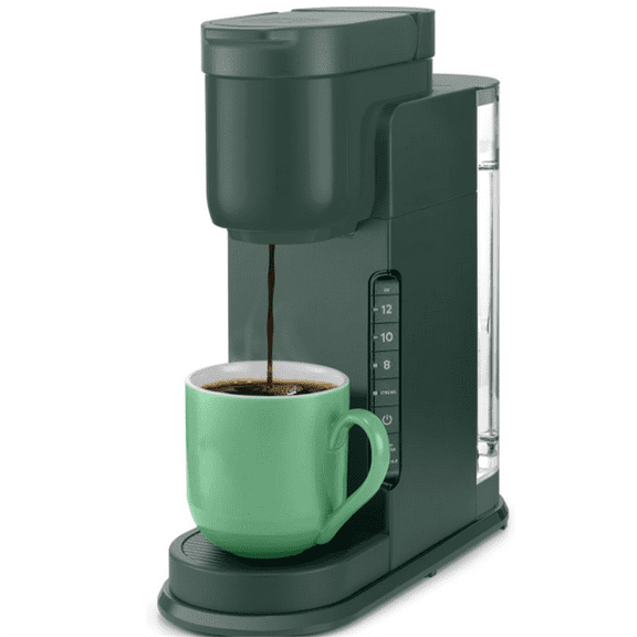 Single Serve Coffee Maker, 3 Brew Sizes, Strong Button Feature, 42oz Removable Reservoir, Evergreen