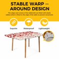 thumbnail image 4 of Red Valentine's Day Table Cloths for 3 Foot Rectangle Tables, Love Heart Modern Art Romantic Rustic Patio Waterproof Elastic Fitted Tablecloths, Washable Rectangular Table Cover for Camping, 4 of 8