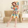 thumbnail image 3 of FORMRS Niños Bathrobe Unisex Hooded Robe Soft Plush Pajamas Sleepwear, Size 2-3T, Colorful Circles, 3 of 7
